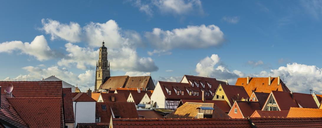 Bild über den Dächern von Nördlingen. 