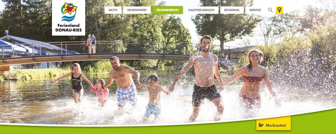 Screenshot von www.ferienland-donau-ries.de, Kinder- und Familienspaß