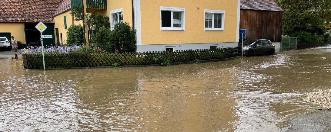 Überflutete Straße