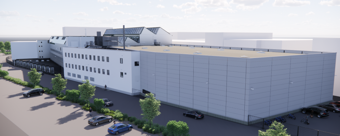 Computergeneriertes Bild einer Firmenhalle