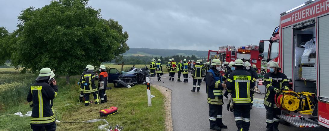 Am Morgen ereignete sich nahe Wörnitzstein ein schwerer Verkehrsunfall. 