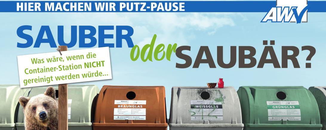 Plakat Sauber oder Saubär AWV