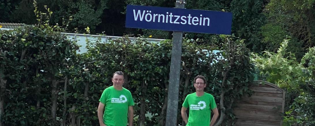 Auf dem Bild sind Umweltbürgermeister Albert Riedelsheimer und Bundestagskandidat Stefan Norder zu sehen.