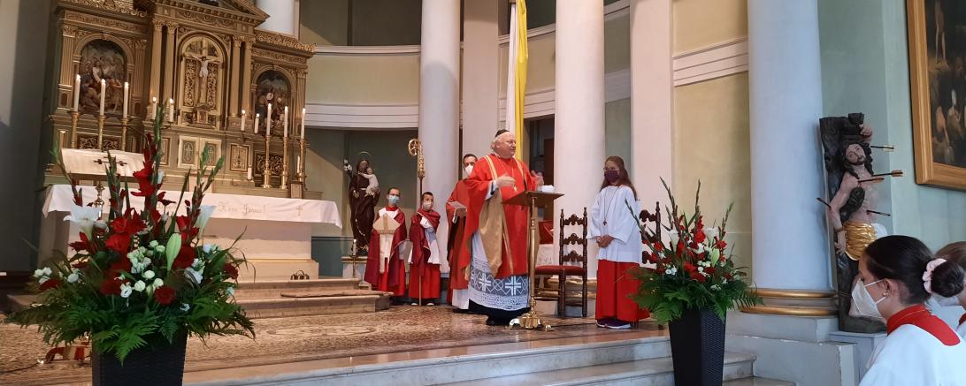 Abt Johannes Schaber zelebrierte zusammen mit Pfarrer Benjamin Beck den Festgottesdienst. 