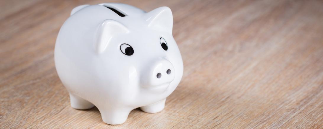 Auf dem Bild zu sehen ein Sparschwein.