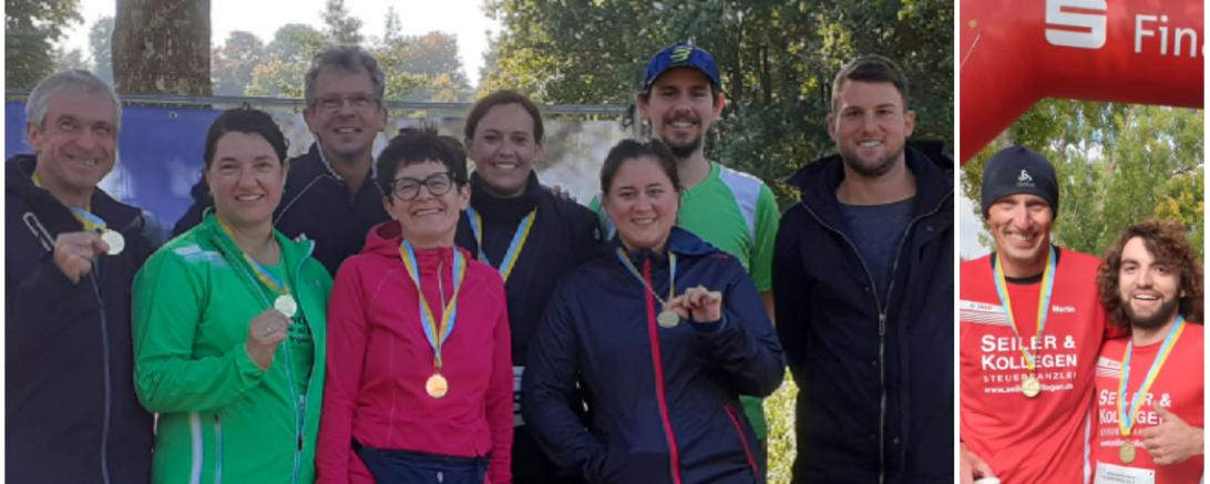 Auf dem Foto nach dem Lauf von links, Hans Niederhuber, Birgit Minder, Bernhard Satzenhofer, Andrea Grimmeisen, Petra Schebesta, Deborah Rehklau, Florian Steinacker, Steffen Brenner, Martin Bickel und Klaus Stark. 