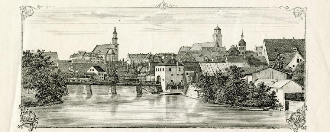 Ansicht von Donauwörth aus dem Jahr 1865. 