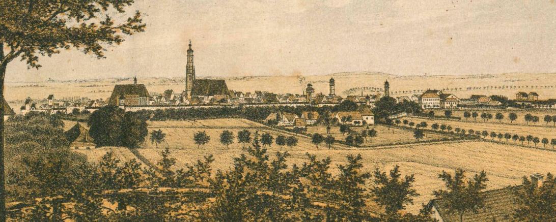 Ansicht von Nördlingen um 1860.