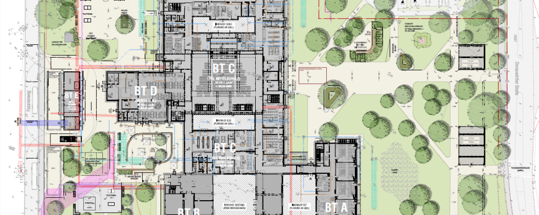 Entwurf Außenanlagen Schulzentrum Rain