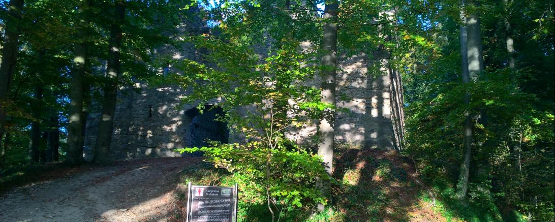 Auf dem Bild sieht man die Burgruine.