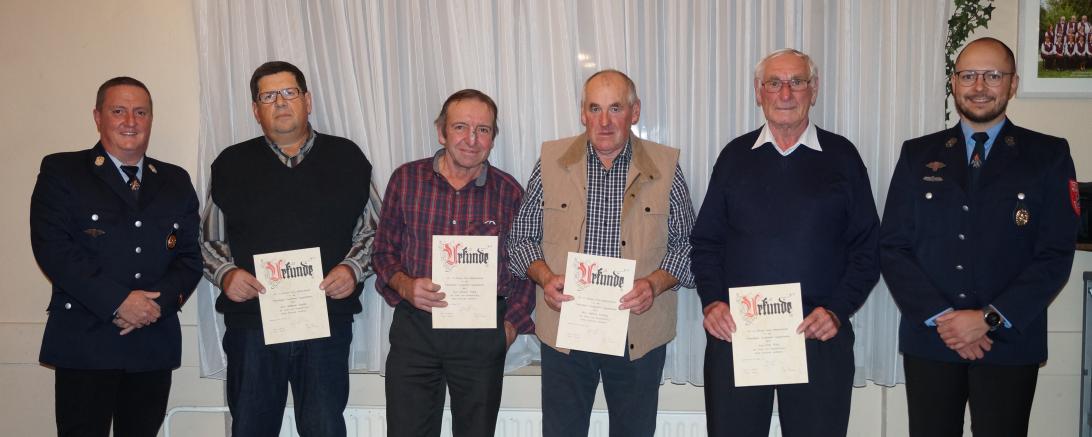 Von links: Martin Dirr, Adelbert Steinle, Johann Friedl, Helmut Kühling, Fritz Rühl, Johannes Mauderer