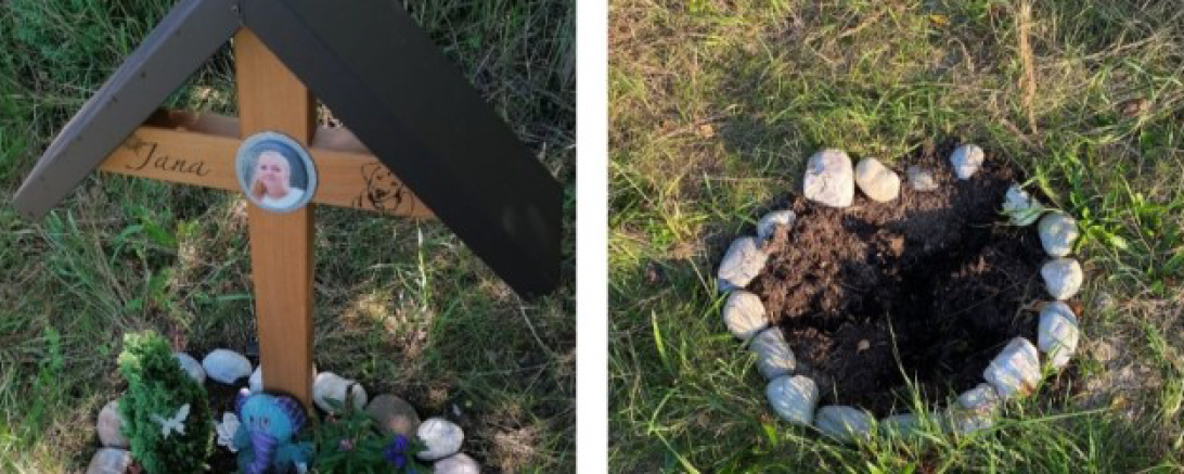 In der Zeit von 29.08. bis 31.08.2021 wurden von einem bisher unbekannten Täter die Gegenstände einer kleinen Gedenkstätte an der B 16 entwendet.
