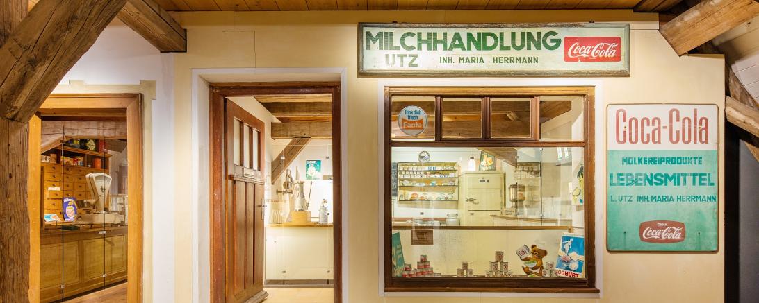 Ein Milchladen aus Nördlingen ist im Museum aufgebaut.