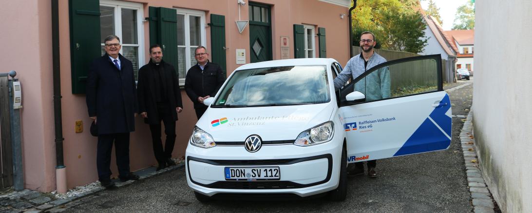 Unser Bild zeigt von links: Paul Ritter, Stadtpfarrer Benjamin Beck, Blasius Wizinger und Martin Dischinger. 