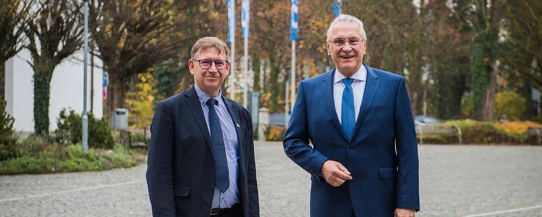 Im Rahmen der KPV-Landesversammlung in Erding trafen sich der KPV-Vorsitzende Stefan Rößle und Staatsminister Joachim Herrmann.