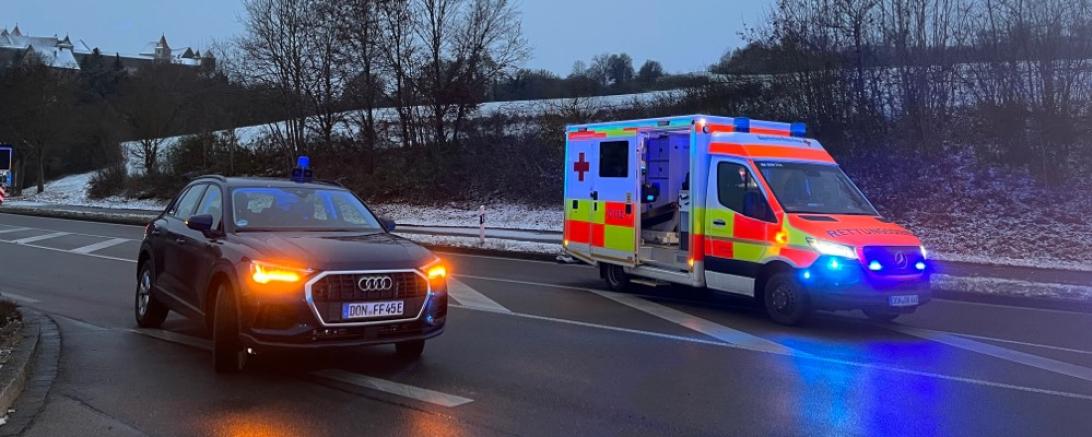 Auf der B 25 Höhe Harburg kam es heute Morgen zu einem Verkehrsunfall. 