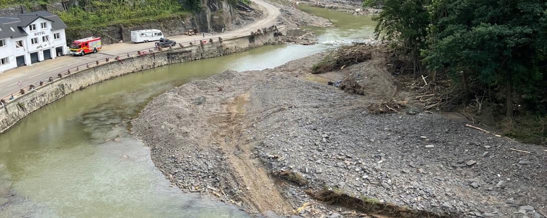 Schlimme Verwüstungen, seit dem 14. Juli durch die Überflutung.