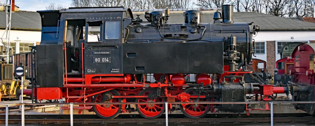 Eine Dampflok im Bayerischen Eisenbahnmuseum in Nördlingen.