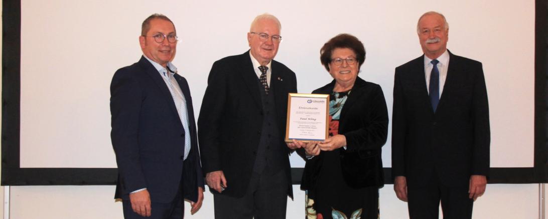 Von links nach rechts: Günter Schwendner, Paul Kling, Barbara Stamm, Hermann Faul.