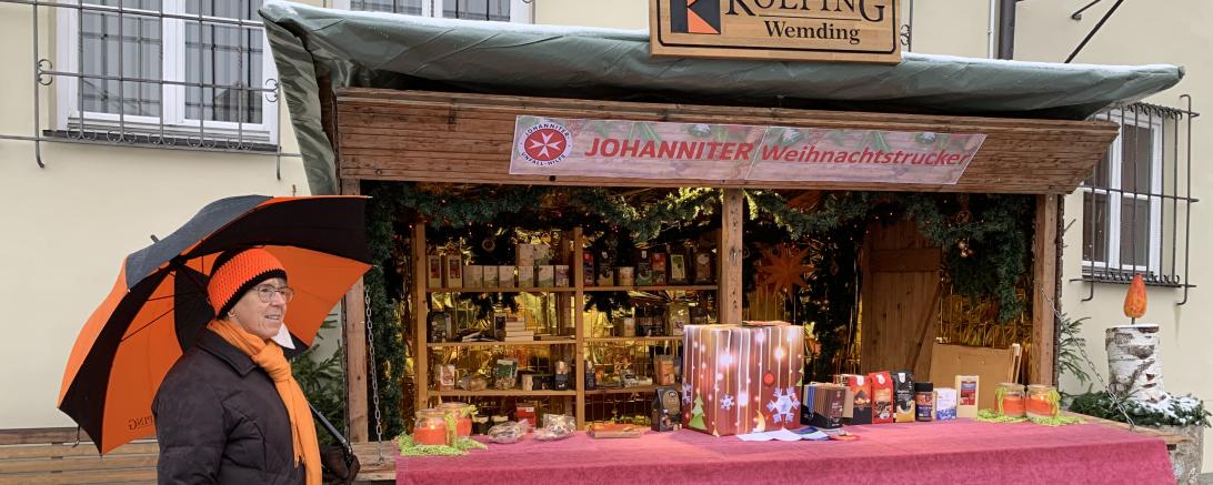 Auf dem Bild sieht man den Stand am Marktplatz, der Kolpingfamilie.