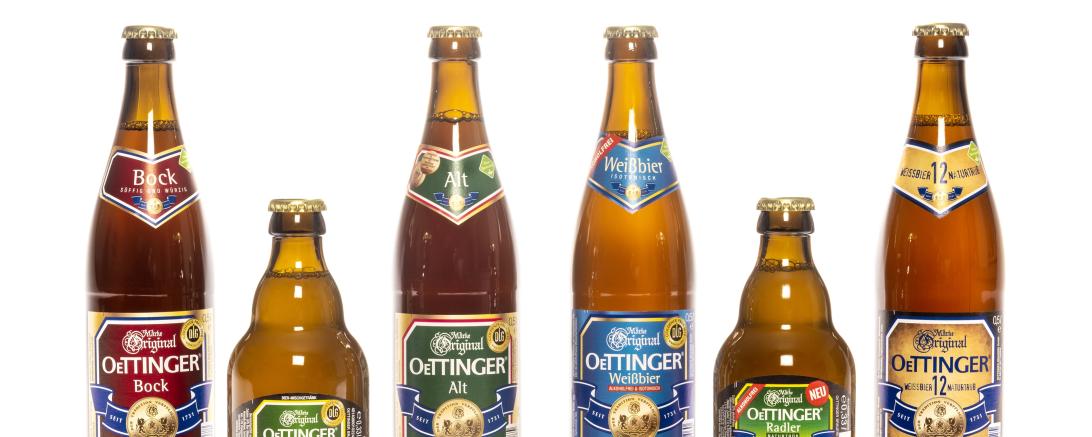 Höchste Qualität: Die DLG-Gold-Gewinner 2021 Original OeTTINGER Bock, Radler naturtrüb, Alt, Weißbier alkoholfrei, Radler naturtrüb alkoholfrei und Weißbier 12 naturtrüb.