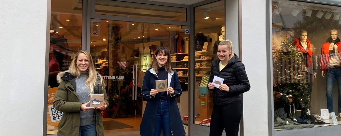 V.l.n.r. Konversionsmanagerin Barbara Wunder, Inhaberin Vanessa Stumpf und Ideengeberin Natalie Gruber bei der Vorstellung der neuen Pop-up-Idee.