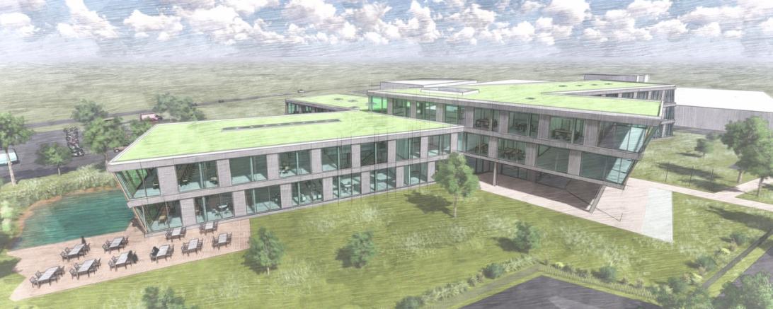 Das Bild zeigt das entstehende neue Geda-Verwaltungsgebäude