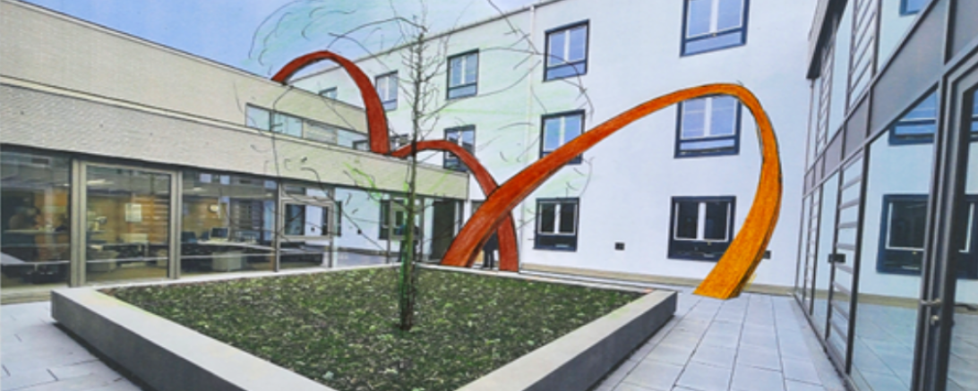 Das Bild zeigt das Siegermodell vom Kunst am Bau Wettbewerb von Clemens Brocker