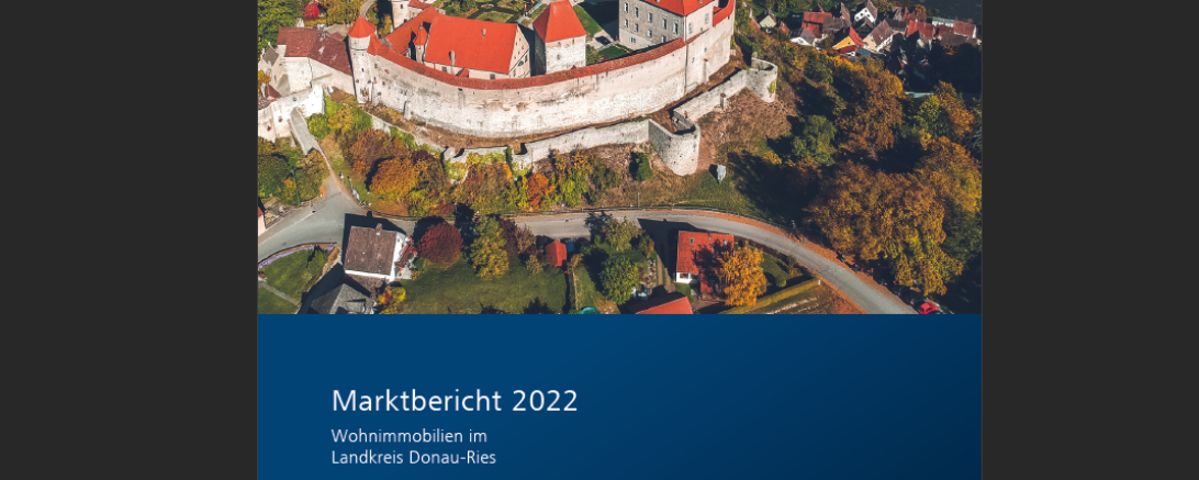 Das Bild zeigt das Cover des Marktberichtes Donau-Ries 2022