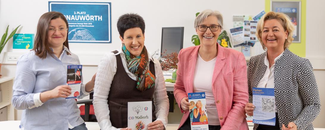 Das Bild zeigt das Team der CID-Geschäftsstelle. Von links: Tamara Haein, Andrea Eisen, Christiane Kickum und Claudia Kretzschmar.