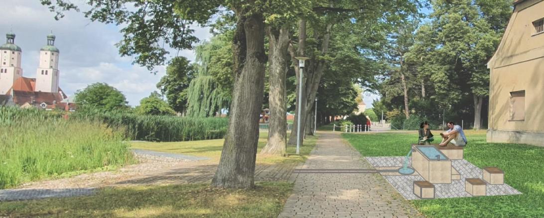 Das Bild zeigt die Visualisierung des Handkneippbeckens Wemding