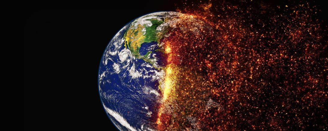 Verbrennende Erdkugel