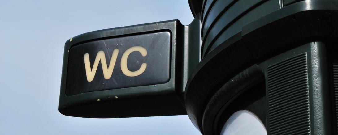 Das Bild zeigt ein WC Schild.