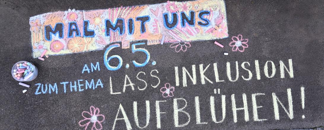 Straßenmalkreide-Aktion Lass Inklusion aufblühen