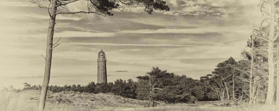 Bild eines Leuchtturms bei Zingst an der Ostsee