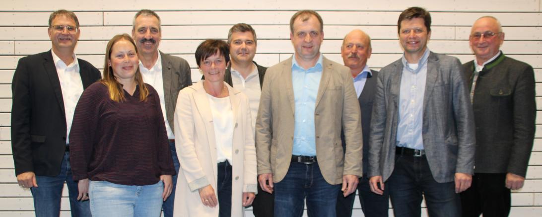 Vorstandschaft der Stadtteilliste Nördlingen 2022, Michael Stiller, Sandra Haimböck, Thomas Mittring, Gudrun Gebert-Löfflad, Jürgen Sieber, Marcus Sienz, Rudolf Weber, Günther Wiedemann und Werner Deixler