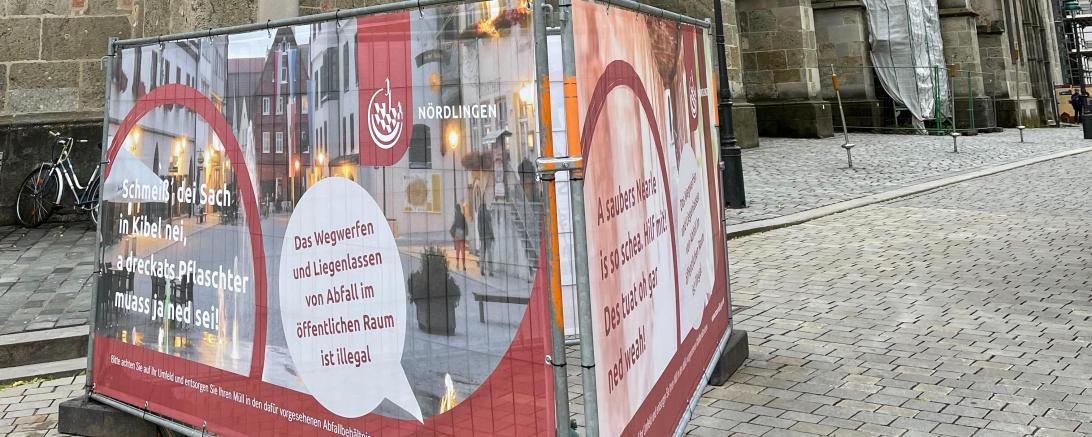 Mit einer Sauberkeitskampagne macht die Stadt Nördlingen darauf aufmerksam, dass Müll ordnungsgemäß zu entsorgen ist. 