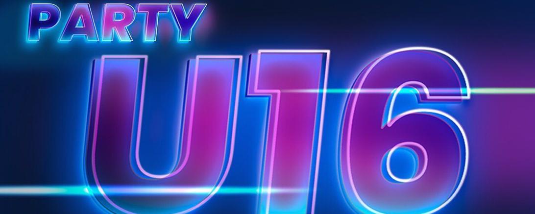 Zu sehen ist ein Flyer der U16 Party. 