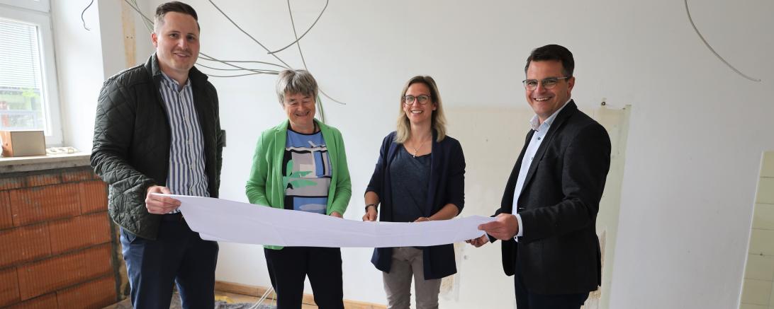 Zu sehen sind Patrick Wörle, -	Sibylle Lutzkat, Anika Höß u. Jürgen Sorré.