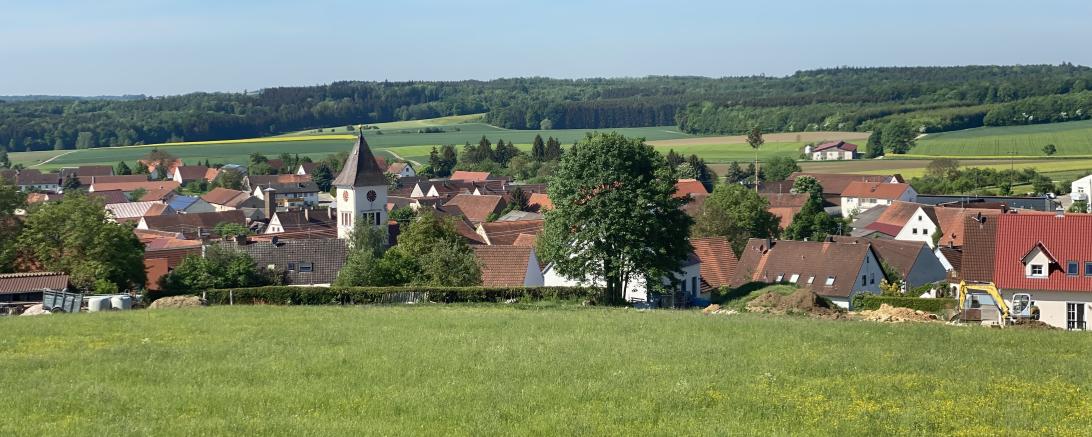 Blick vom Aufhausener Berg auf Forheim.