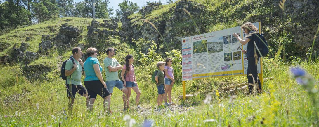 Das Bild zeigt eine Geopark-Ries-Führung.