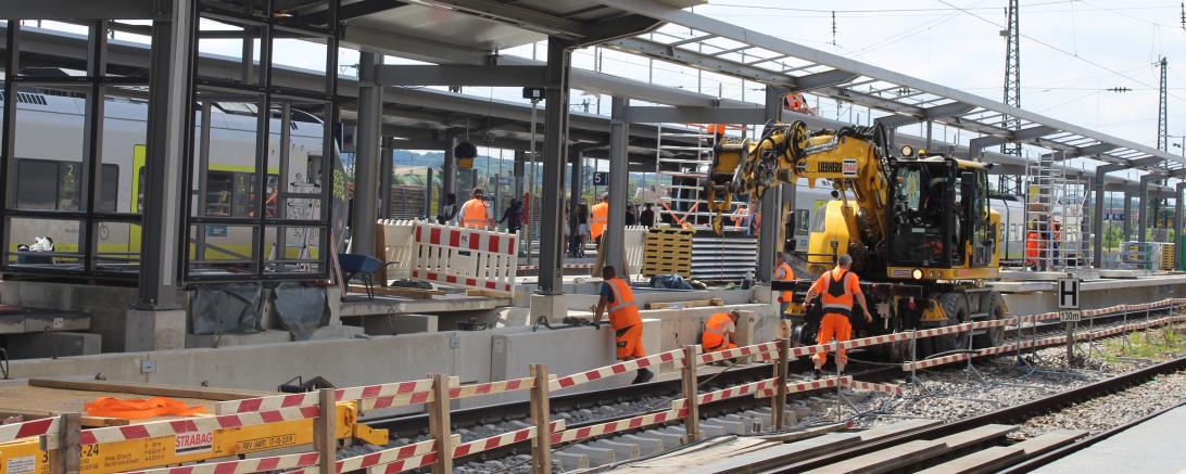Die Bauarbeiten am Donauwörther Bahnhof gehen voran. 