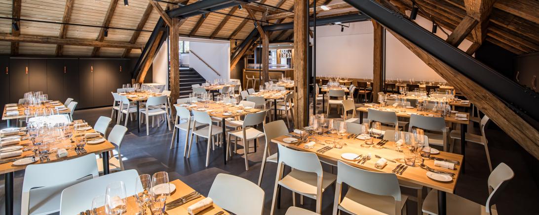 Das Restaurant "Malzboden" von innen. 