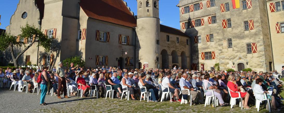 Publikum der Serenade vor der Harburg. 