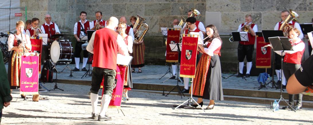 Blaskapelle Lehmingen bei "Musik am Marktplatz" in 2020. 