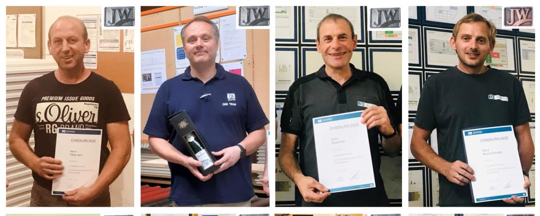 Das Bild zeigt die Jubilare von Jeld-Wen.