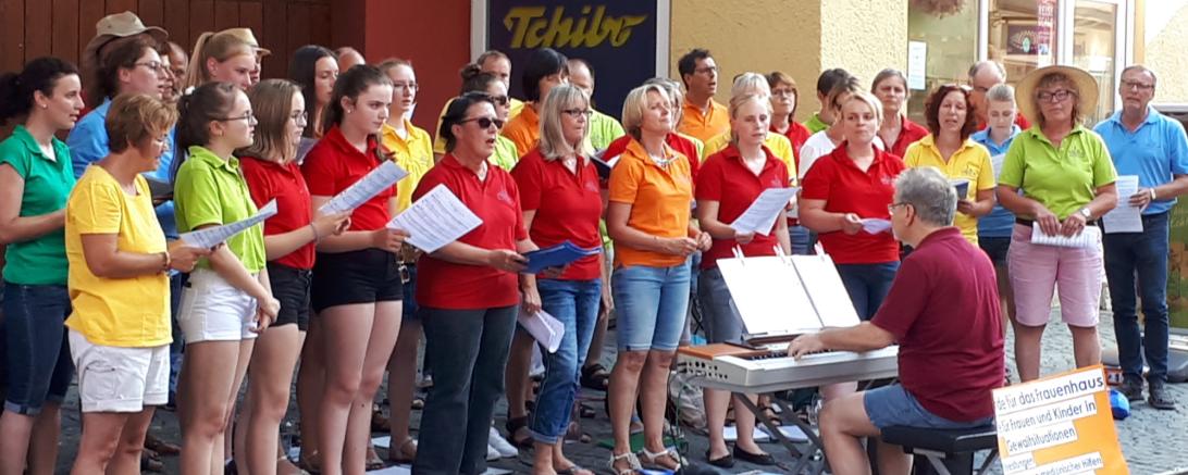 Das Foto zeigt den Auftritt von Sing@Life 2019.