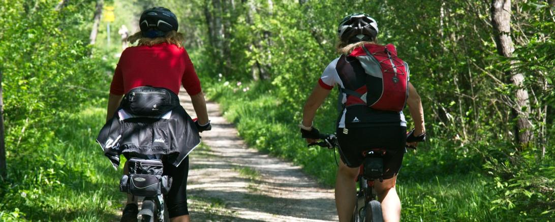 Das Bild zeigt zwei Fahrradfahrer.