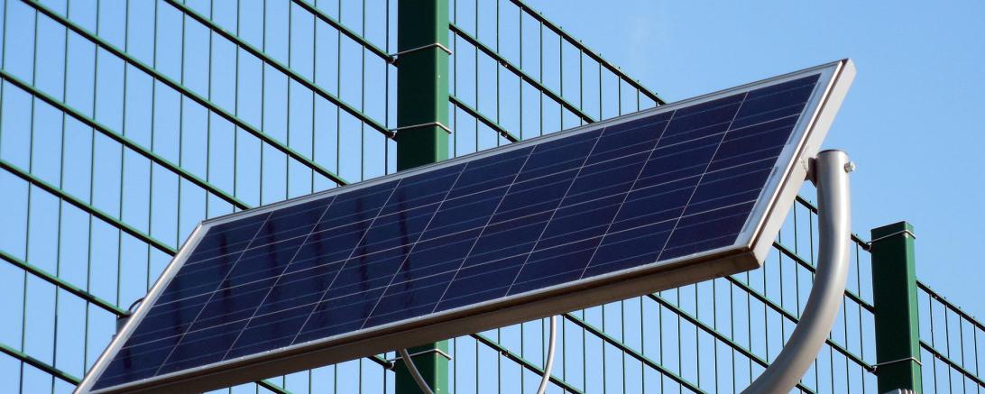 Das Bild zeigt eine Solarzelle.