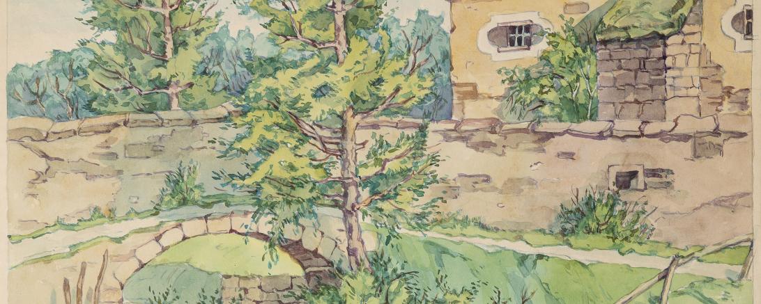 Das Bild zeigt ein Aquarell von Bruno Fischer.